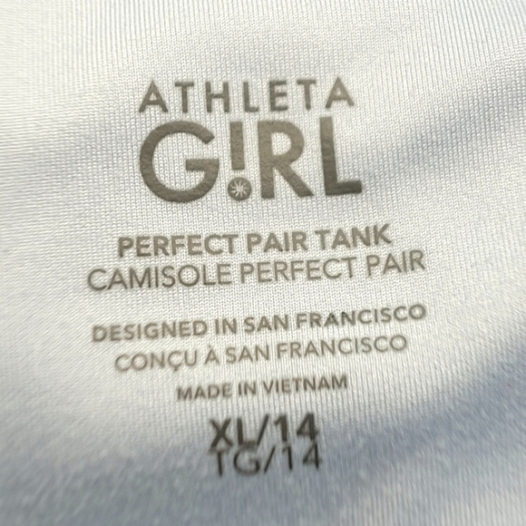 Athleta Girl Perfect Pair Tank In  Free Spirit Santorini Blue Size XL/14 - Picture 7 of 13